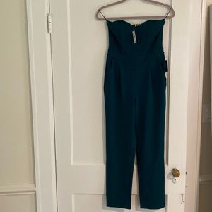 NWT Express Green Strapless Jumpsuit Size 2